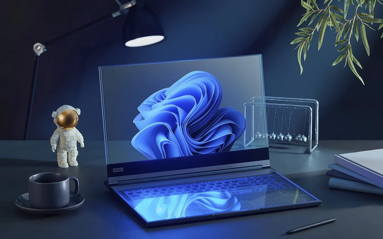 Lenovo seffaf ekranli dizustu bilgisayarini tanitti